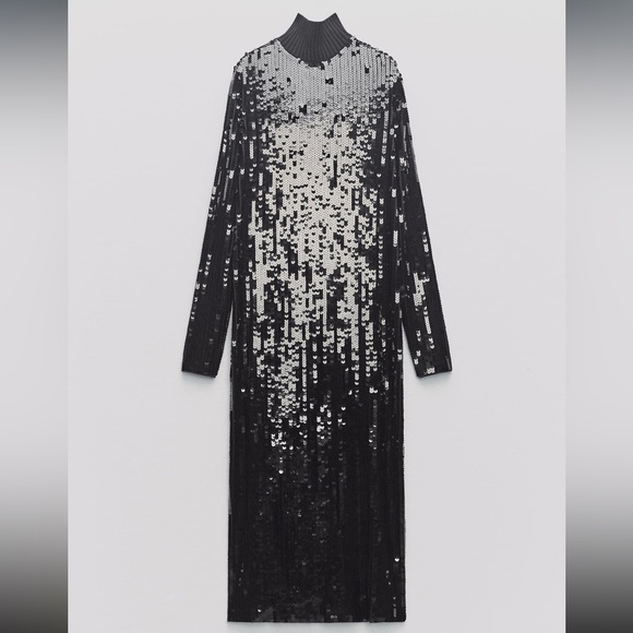 NWOT ZARA LONG SEQUIN DRESS LIMITED EDITION. Size M - Picture 6 of 10
